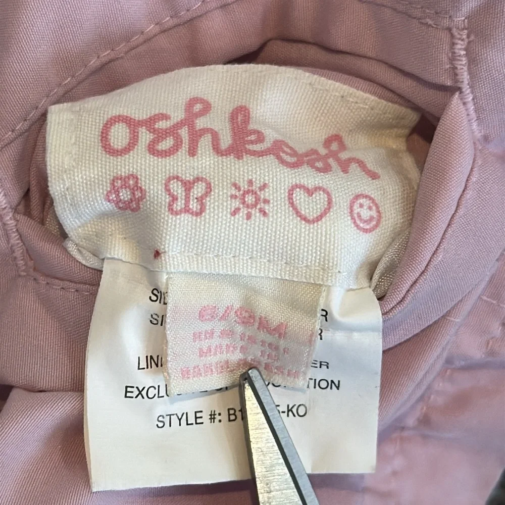 Oshkosh, pink lilac, lavender gingham, checked reversible, hooded jacket 6–9mos